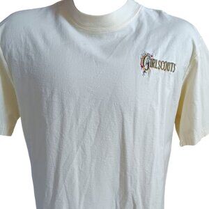 Large Girl Scouts Vintage T-Shirt Women's 14-16 Embroidered Logo USA Cotton 90s